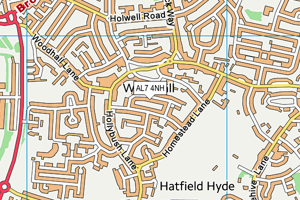AL7 4NH map - OS VectorMap District (Ordnance Survey) AL7 4NH map - OS VectorMap District (Ordnance Survey)
