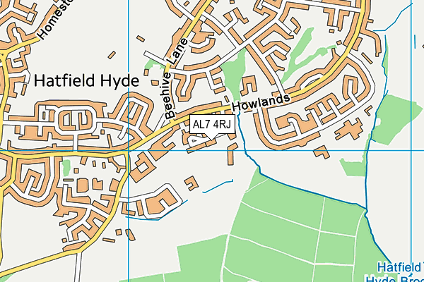 AL7 4RJ map - OS VectorMap District (Ordnance Survey)