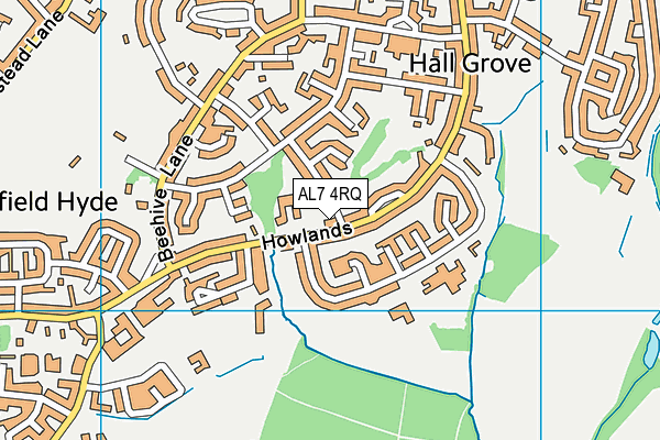 AL7 4RQ map - OS VectorMap District (Ordnance Survey) AL7 4RQ map - OS VectorMap District (Ordnance Survey)