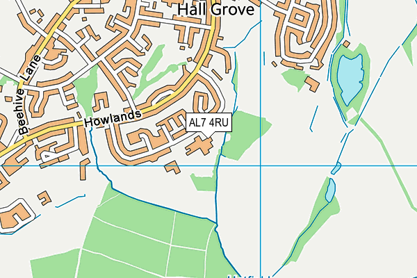 AL7 4RU map - OS VectorMap District (Ordnance Survey) AL7 4RU map - OS VectorMap District (Ordnance Survey)