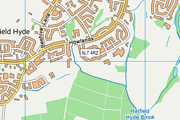 AL7 4RZ map - OS VectorMap District (Ordnance Survey) AL7 4RZ map - OS VectorMap District (Ordnance Survey)