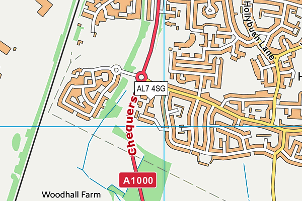 AL7 4SG map - OS VectorMap District (Ordnance Survey) AL7 4SG map - OS VectorMap District (Ordnance Survey)