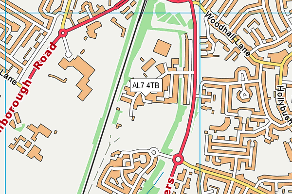 AL7 4TB map - OS VectorMap District (Ordnance Survey) AL7 4TB map - OS VectorMap District (Ordnance Survey)