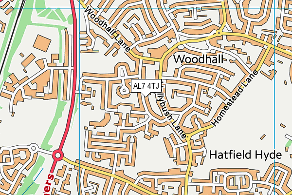AL7 4TJ map - OS VectorMap District (Ordnance Survey) AL7 4TJ map - OS VectorMap District (Ordnance Survey)