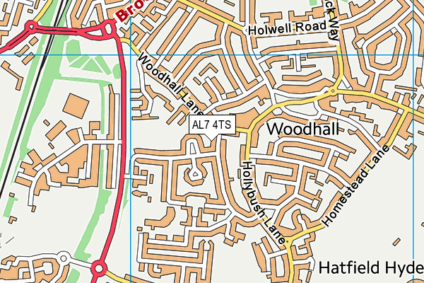 AL7 4TS map - OS VectorMap District (Ordnance Survey)