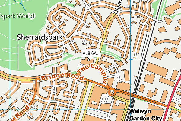 AL8 6AJ map - OS VectorMap District (Ordnance Survey) AL8 6AJ map - OS VectorMap District (Ordnance Survey)