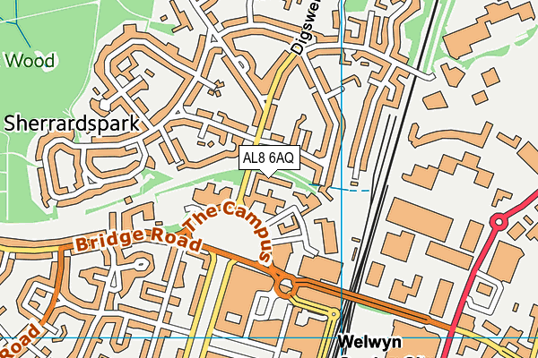 AL8 6AQ map - OS VectorMap District (Ordnance Survey) AL8 6AQ map - OS VectorMap District (Ordnance Survey)