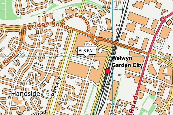 AL8 6AT map - OS VectorMap District (Ordnance Survey)