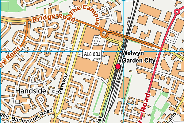 AL8 6BJ map - OS VectorMap District (Ordnance Survey) AL8 6BJ map - OS VectorMap District (Ordnance Survey)
