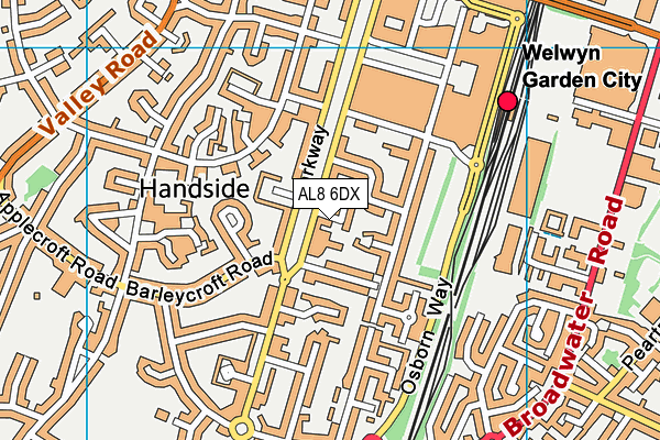 AL8 6DX map - OS VectorMap District (Ordnance Survey) AL8 6DX map - OS VectorMap District (Ordnance Survey)