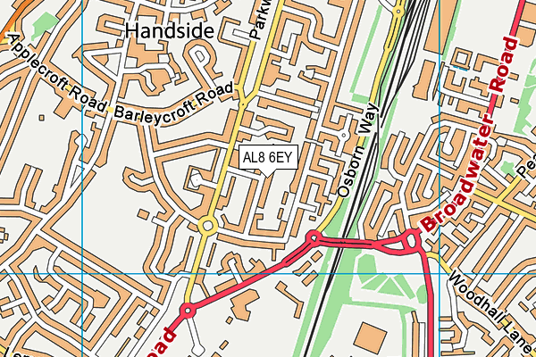 AL8 6EY map - OS VectorMap District (Ordnance Survey) AL8 6EY map - OS VectorMap District (Ordnance Survey)