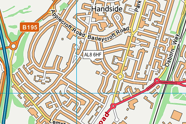 AL8 6HF map - OS VectorMap District (Ordnance Survey) AL8 6HF map - OS VectorMap District (Ordnance Survey)
