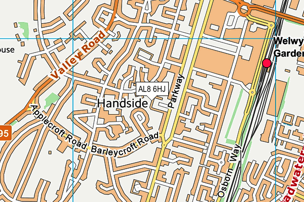 AL8 6HJ map - OS VectorMap District (Ordnance Survey)