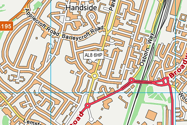 AL8 6HP map - OS VectorMap District (Ordnance Survey) AL8 6HP map - OS VectorMap District (Ordnance Survey)