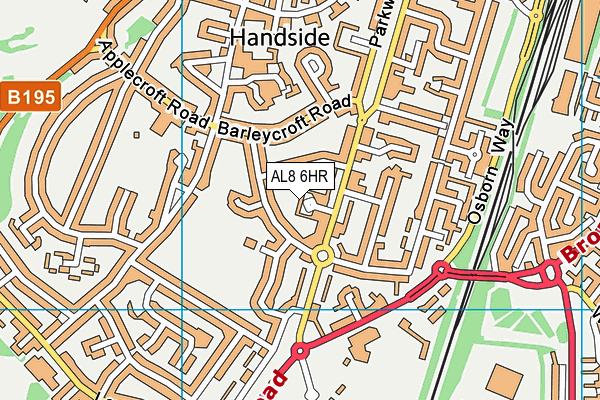 AL8 6HR map - OS VectorMap District (Ordnance Survey)
