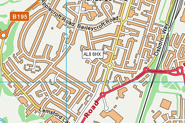 AL8 6HX map - OS VectorMap District (Ordnance Survey)
