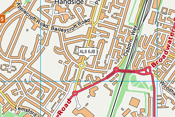 AL8 6JB map - OS VectorMap District (Ordnance Survey)