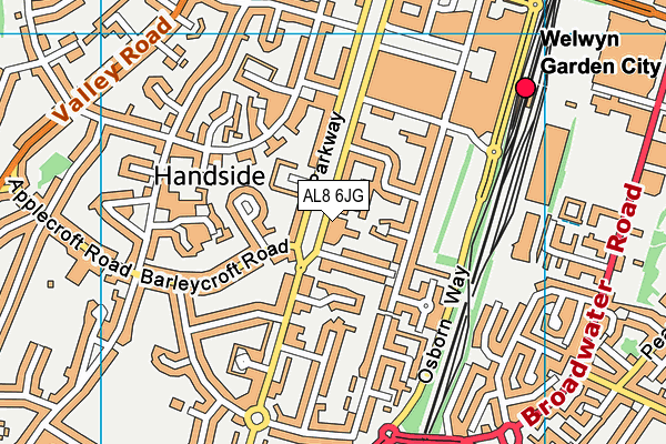 AL8 6JG map - OS VectorMap District (Ordnance Survey) AL8 6JG map - OS VectorMap District (Ordnance Survey)