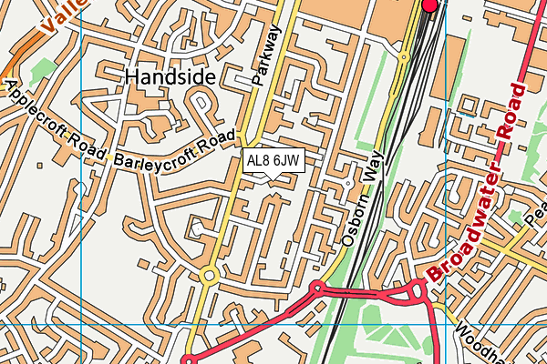 AL8 6JW map - OS VectorMap District (Ordnance Survey) AL8 6JW map - OS VectorMap District (Ordnance Survey)