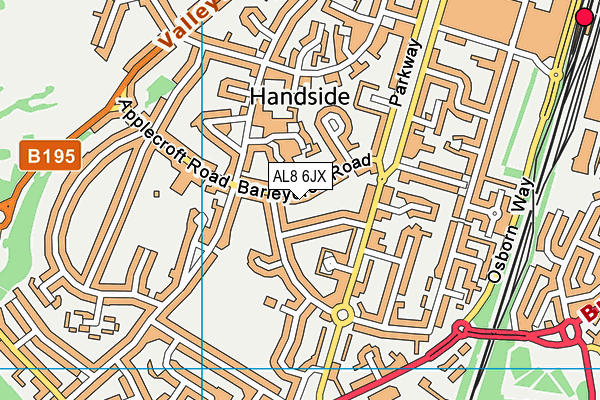 AL8 6JX map - OS VectorMap District (Ordnance Survey) AL8 6JX map - OS VectorMap District (Ordnance Survey)