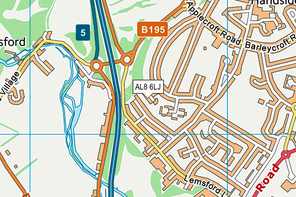 AL8 6LJ map - OS VectorMap District (Ordnance Survey)