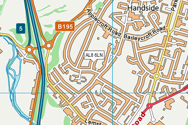 AL8 6LN map - OS VectorMap District (Ordnance Survey) AL8 6LN map - OS VectorMap District (Ordnance Survey)