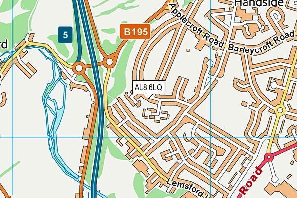 AL8 6LQ map - OS VectorMap District (Ordnance Survey) AL8 6LQ map - OS VectorMap District (Ordnance Survey)