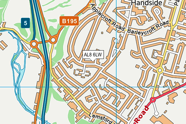 AL8 6LW map - OS VectorMap District (Ordnance Survey) AL8 6LW map - OS VectorMap District (Ordnance Survey)