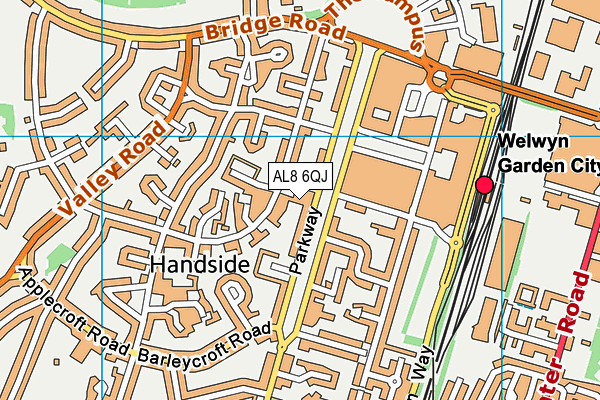 AL8 6QJ map - OS VectorMap District (Ordnance Survey) AL8 6QJ map - OS VectorMap District (Ordnance Survey)