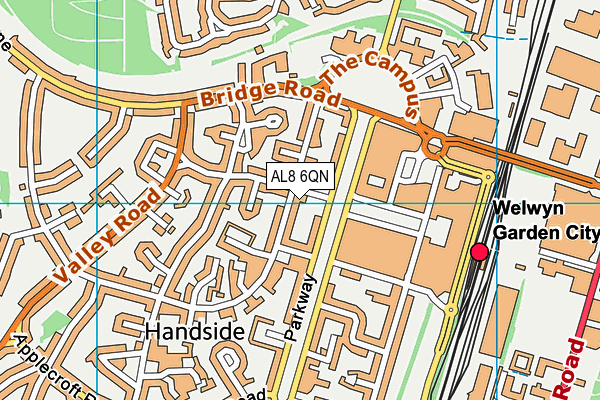 AL8 6QN map - OS VectorMap District (Ordnance Survey) AL8 6QN map - OS VectorMap District (Ordnance Survey)