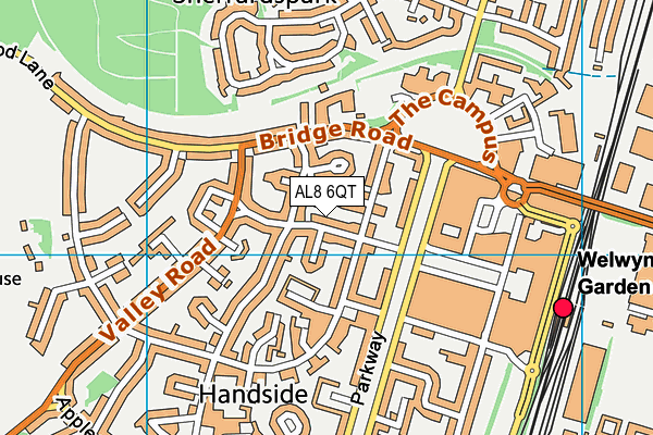 AL8 6QT map - OS VectorMap District (Ordnance Survey)