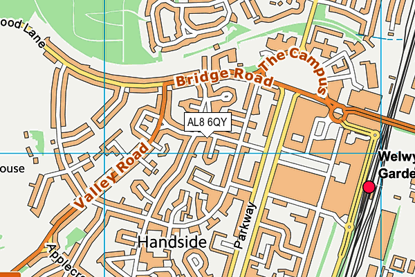 AL8 6QY map - OS VectorMap District (Ordnance Survey)