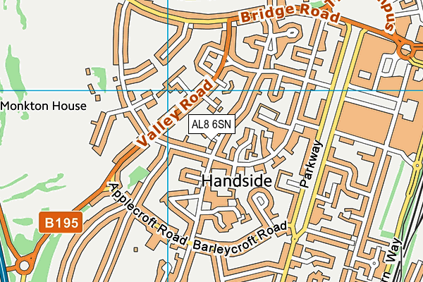 AL8 6SN map - OS VectorMap District (Ordnance Survey)