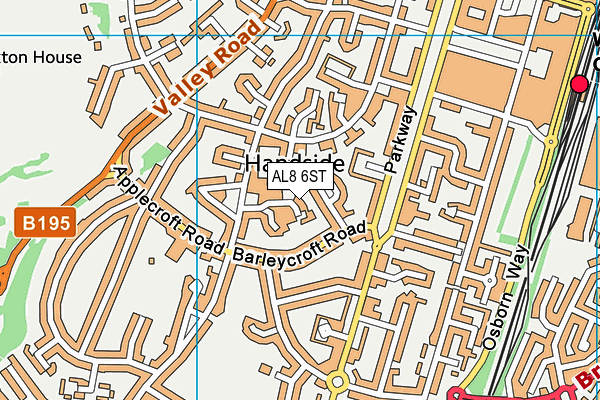 AL8 6ST map - OS VectorMap District (Ordnance Survey) AL8 6ST map - OS VectorMap District (Ordnance Survey)