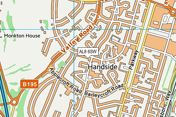 AL8 6SW map - OS VectorMap District (Ordnance Survey) AL8 6SW map - OS VectorMap District (Ordnance Survey)