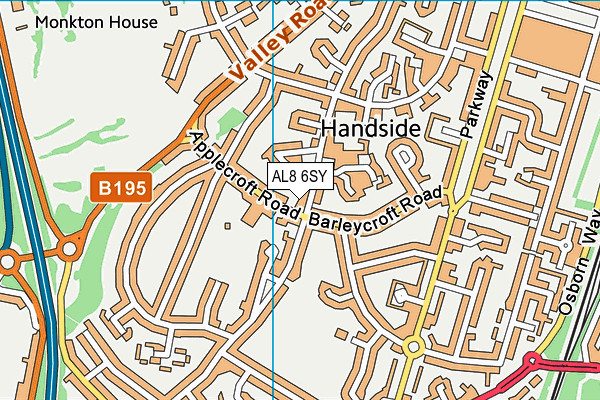 AL8 6SY map - OS VectorMap District (Ordnance Survey)