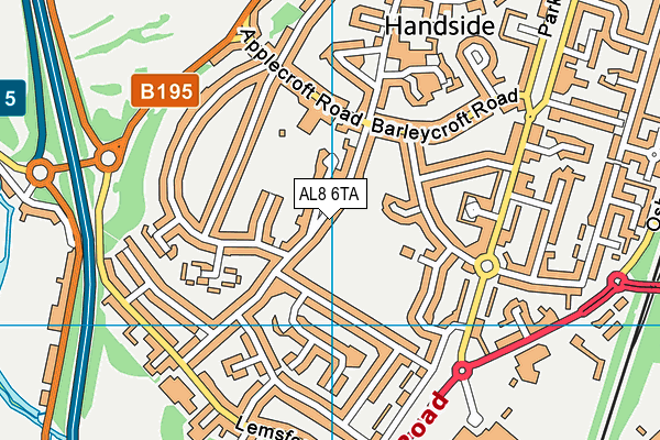 AL8 6TA map - OS VectorMap District (Ordnance Survey) AL8 6TA map - OS VectorMap District (Ordnance Survey)