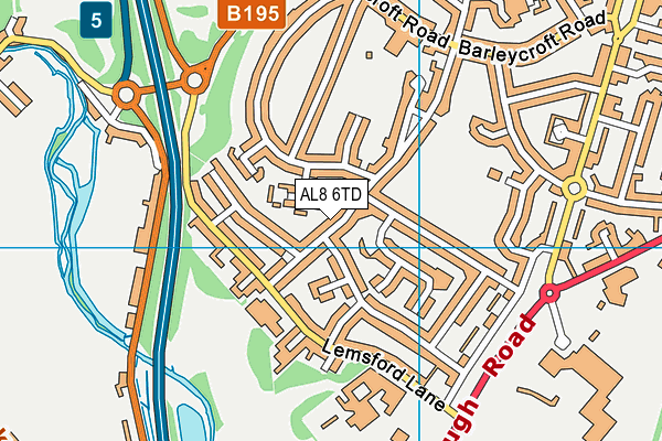 AL8 6TD map - OS VectorMap District (Ordnance Survey) AL8 6TD map - OS VectorMap District (Ordnance Survey)