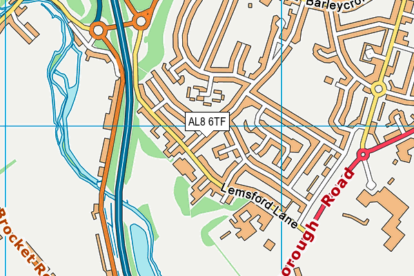 AL8 6TF map - OS VectorMap District (Ordnance Survey) AL8 6TF map - OS VectorMap District (Ordnance Survey)