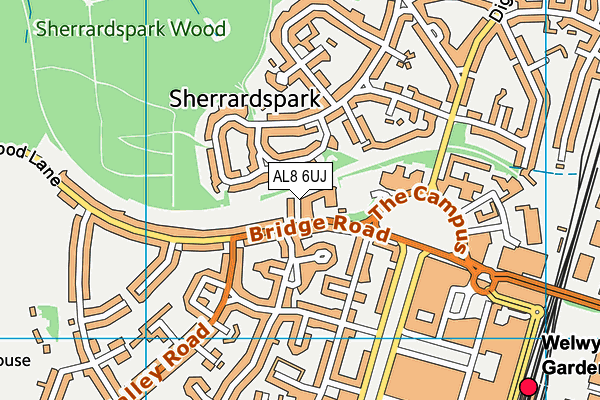 AL8 6UJ map - OS VectorMap District (Ordnance Survey) AL8 6UJ map - OS VectorMap District (Ordnance Survey)