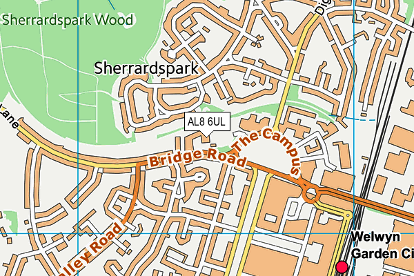AL8 6UL map - OS VectorMap District (Ordnance Survey) AL8 6UL map - OS VectorMap District (Ordnance Survey)