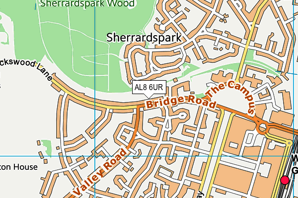 AL8 6UR map - OS VectorMap District (Ordnance Survey) AL8 6UR map - OS VectorMap District (Ordnance Survey)