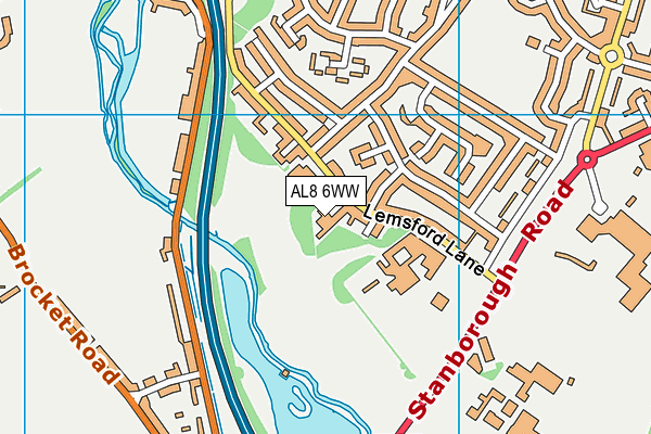 AL8 6WW map - OS VectorMap District (Ordnance Survey) AL8 6WW map - OS VectorMap District (Ordnance Survey)