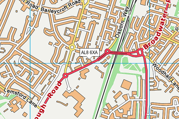 AL8 6XA map - OS VectorMap District (Ordnance Survey) AL8 6XA map - OS VectorMap District (Ordnance Survey)