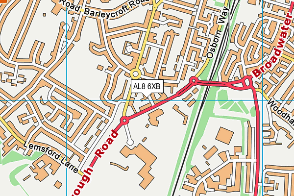 AL8 6XB map - OS VectorMap District (Ordnance Survey) AL8 6XB map - OS VectorMap District (Ordnance Survey)