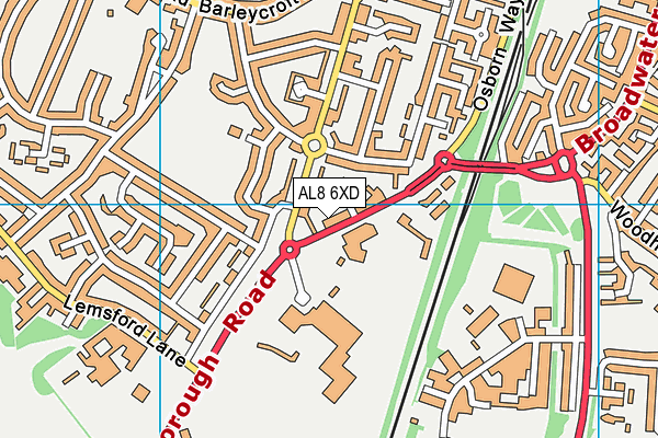 AL8 6XD map - OS VectorMap District (Ordnance Survey) AL8 6XD map - OS VectorMap District (Ordnance Survey)