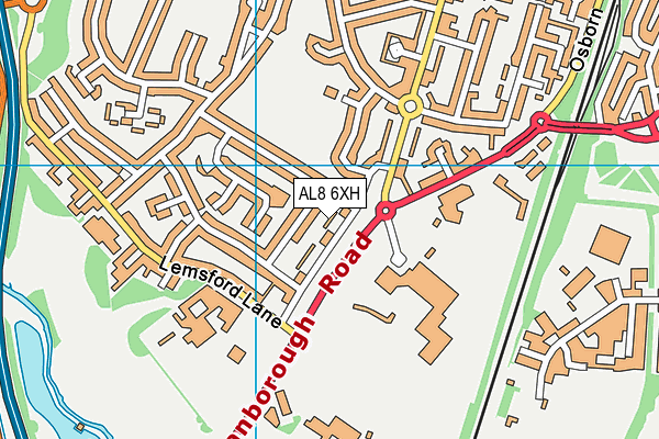 AL8 6XH map - OS VectorMap District (Ordnance Survey) AL8 6XH map - OS VectorMap District (Ordnance Survey)