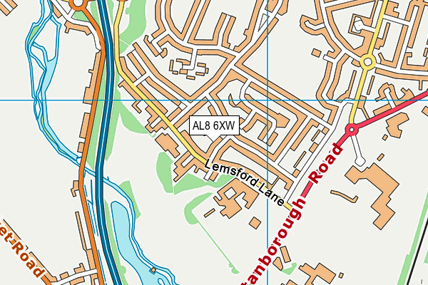 AL8 6XW map - OS VectorMap District (Ordnance Survey) AL8 6XW map - OS VectorMap District (Ordnance Survey)