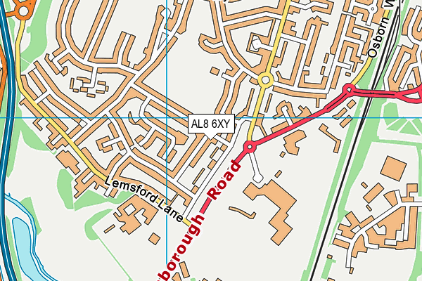 AL8 6XY map - OS VectorMap District (Ordnance Survey) AL8 6XY map - OS VectorMap District (Ordnance Survey)