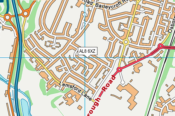 AL8 6XZ map - OS VectorMap District (Ordnance Survey) AL8 6XZ map - OS VectorMap District (Ordnance Survey)